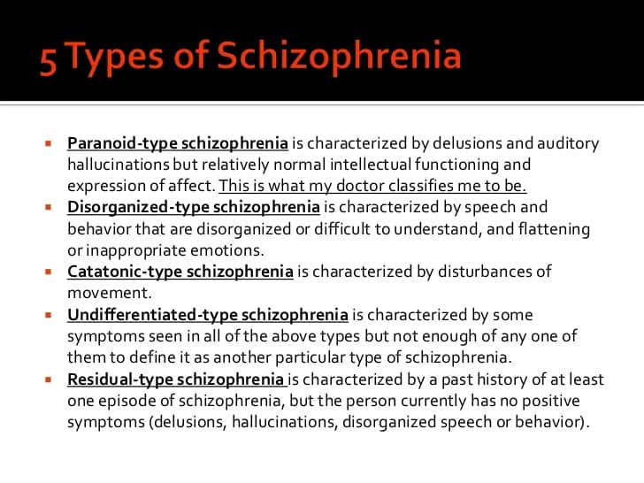 Image result for schizophrenia types